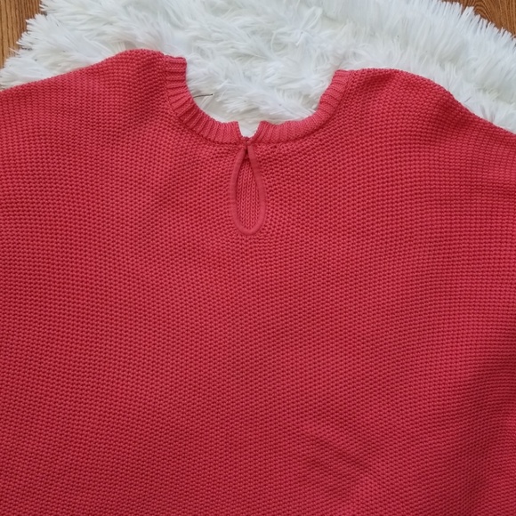 Rani Arabella Coral Pink Knit Sweater Poncho - Picture 5 of 8